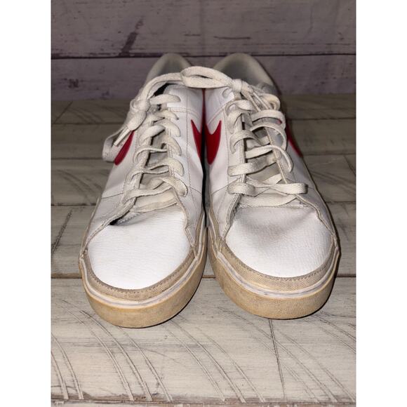 Nike Court Legacy White University Red Sneakers Sz 13 - Picture 2 of 7